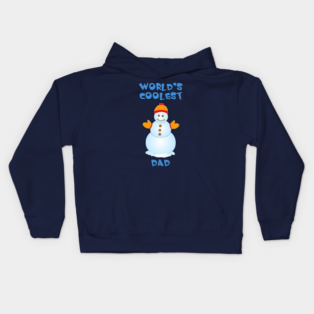 Coolest Dad Snowman Kids Hoodie by Barthol Graphics